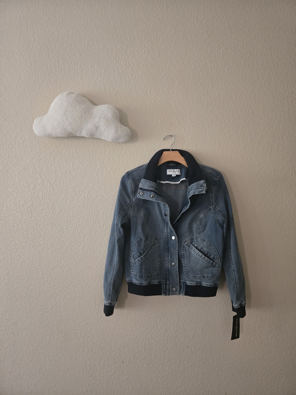 Marc New York Jeans Women's Denim Bomber Jacket Blue New With Tags NWT